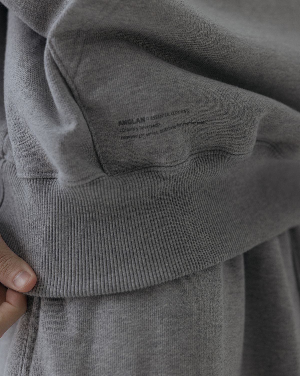 앵글런(ANGLAN) Heavyweight Classic Hoodie - Melange Grey