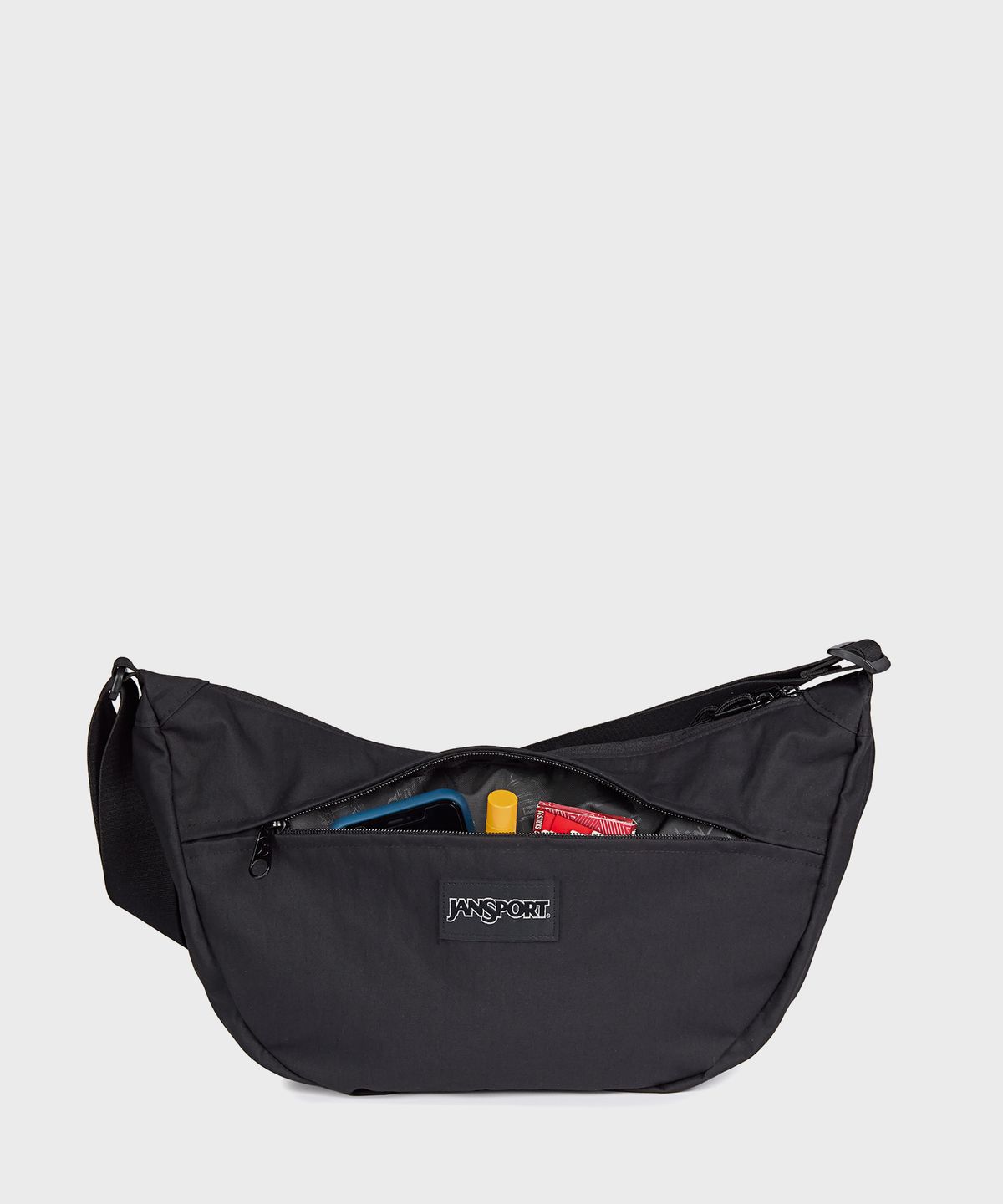 잔스포츠(JANSPORT) 언페이즈드 크로스바디 라지 SOFT NYLON BLACK