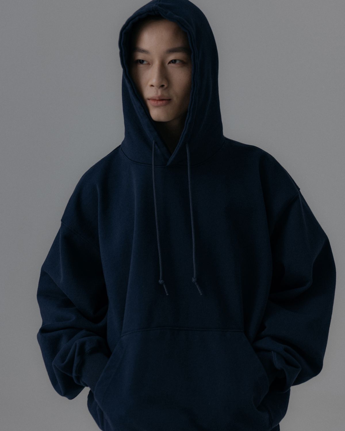 앵글런(ANGLAN) Heavyweight Classic Hoodie - Navy