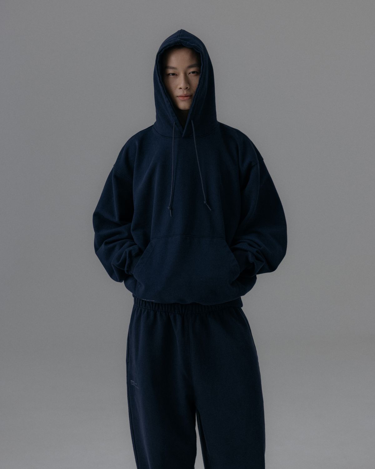 앵글런(ANGLAN) Heavyweight Classic Hoodie - Navy
