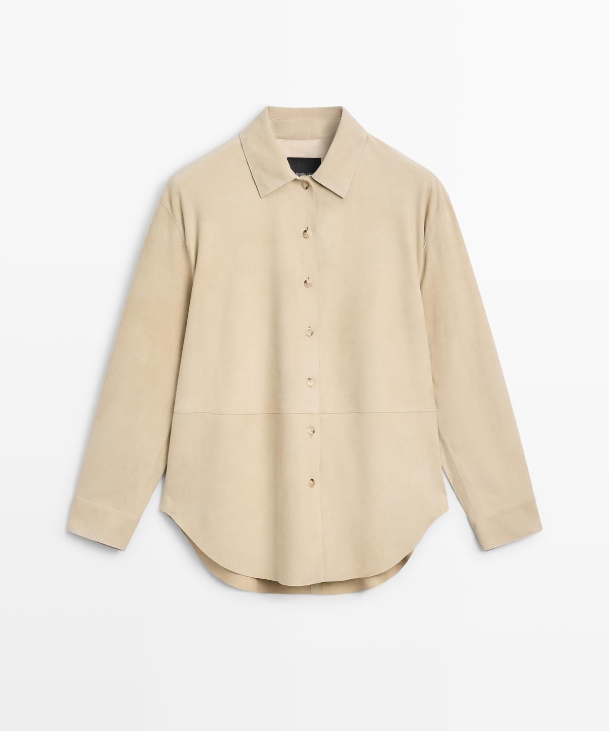 마시모두띠(MASSIMO DUTTI) 스웨이드 레더 셔츠