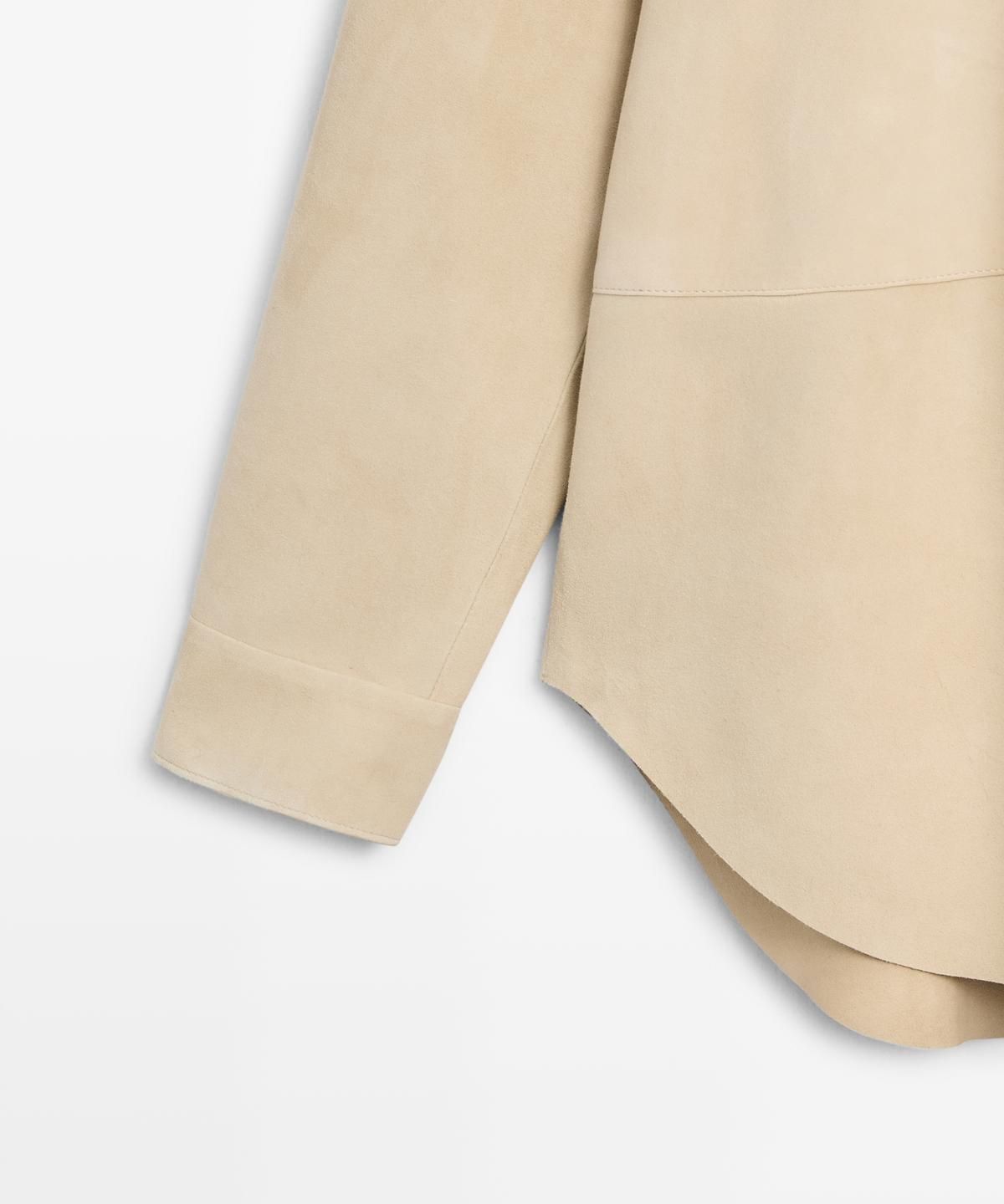 마시모두띠(MASSIMO DUTTI) 스웨이드 레더 셔츠