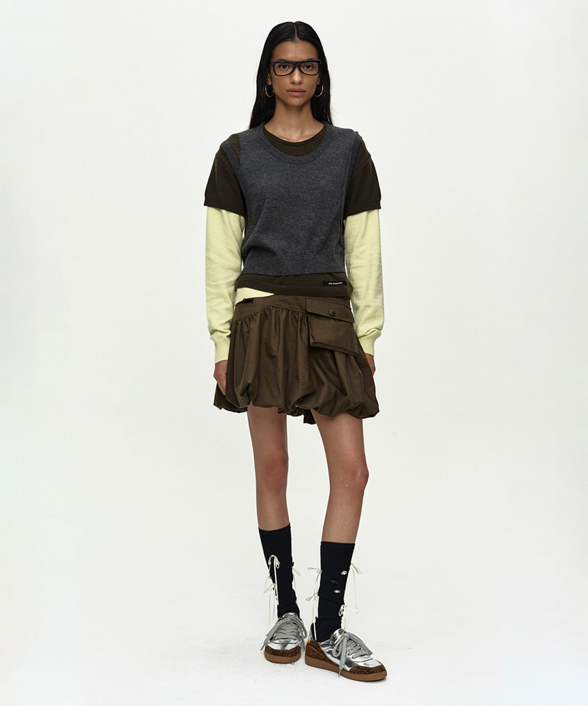 앤더슨벨(ADSB ANDERSSON BELL) TRES OVER LAYERED SWEATER atb1474w(GREEN)