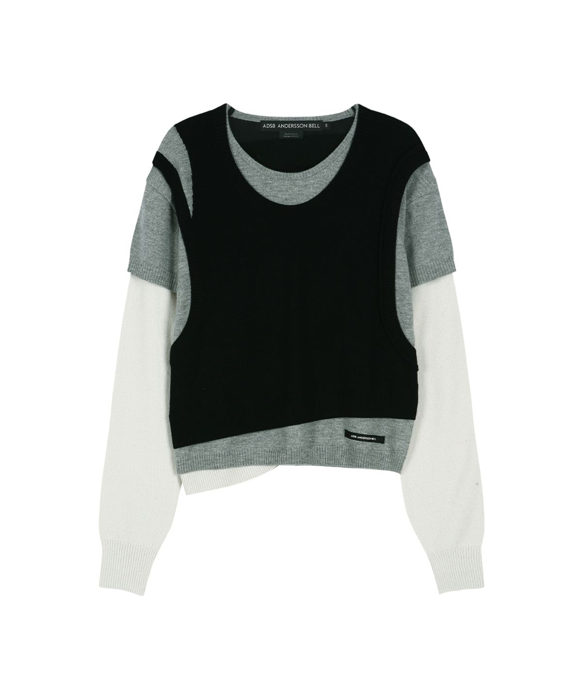 앤더슨벨(ADSB ANDERSSON BELL) TRES OVER LAYERED SWEATER atb1474w(BLACK)