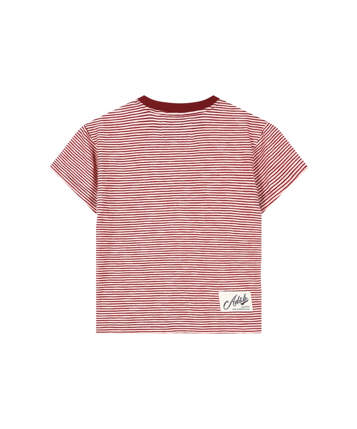 앤더슨벨(ADSB ANDERSSON BELL) (ESSENTIAL) HEART MESSAGE STRIPE T-SHIRT atb1465w(PINK/WINE)