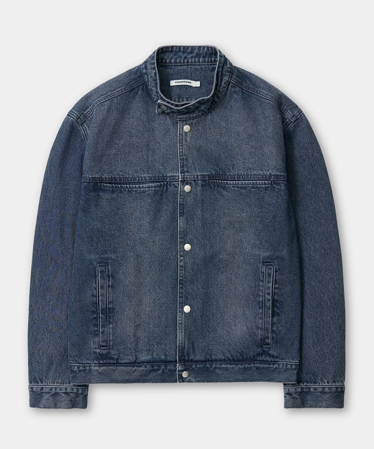 엑스컨테이너(EXCONTAINER) 크롭 필드 데님 자켓 (WASHED INDIGO)
