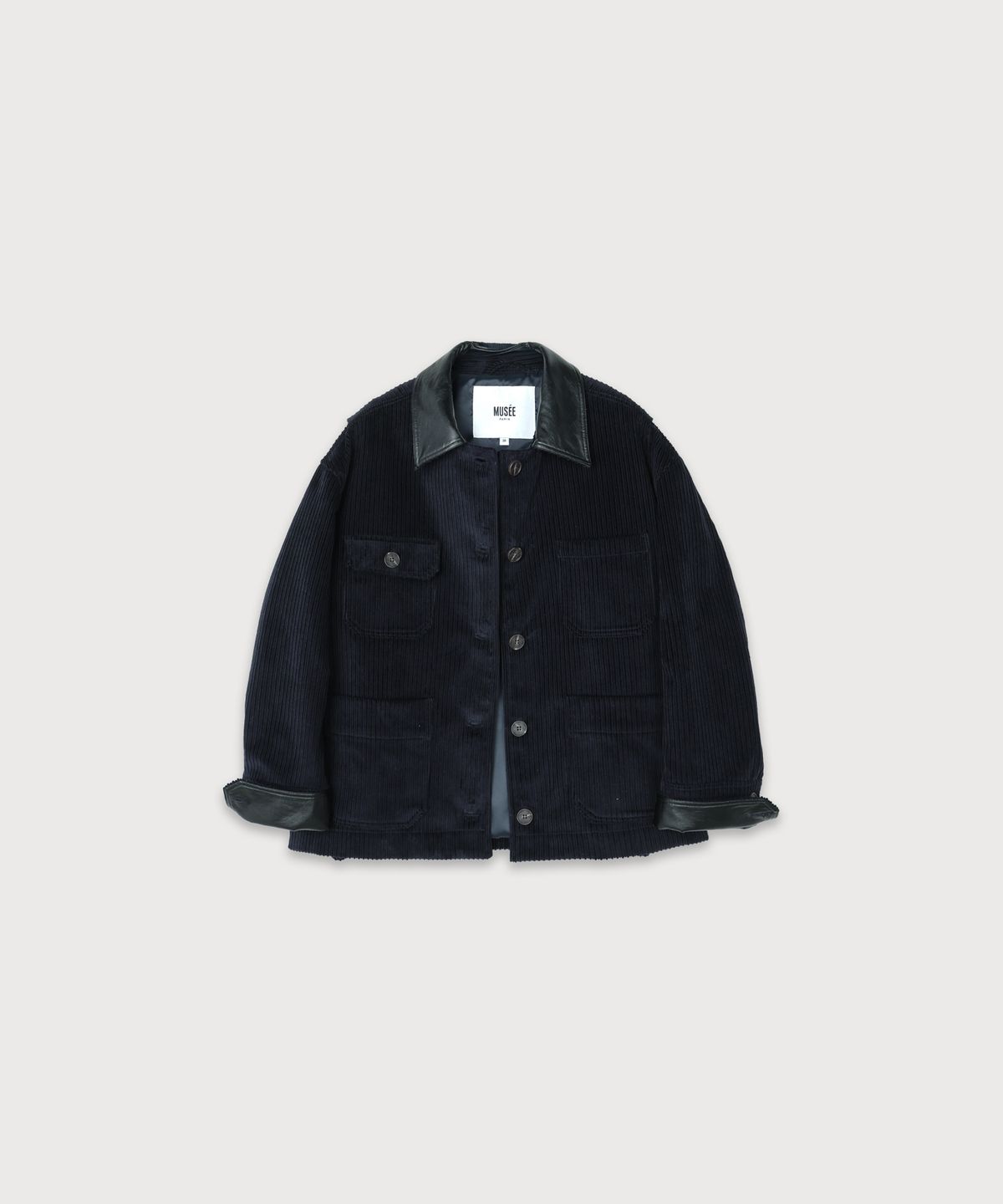 뮤제(MUSEE) LA FETE Oversized coturoy work jacket_Velvet Navy