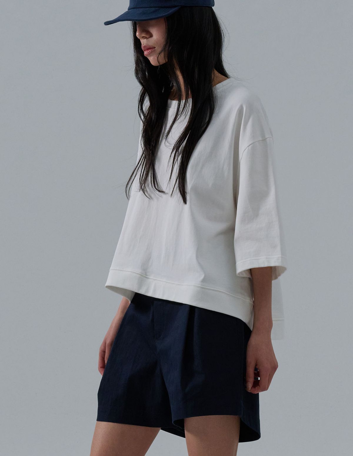 네일비(NEILBE) 슬리브 크롭 스웻컷슈 30s [pure cotton]