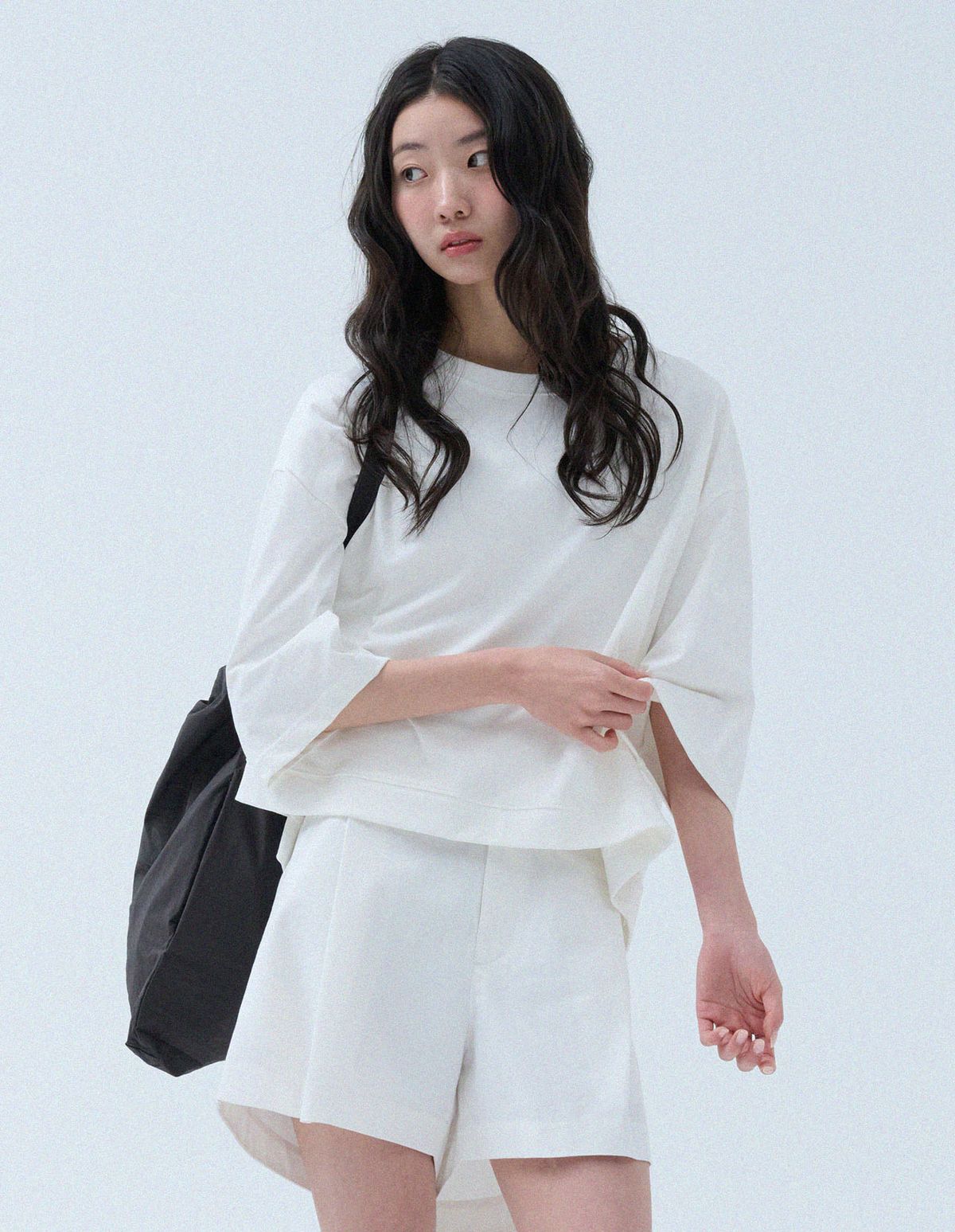 네일비(NEILBE) 슬리브 크롭 스웻컷슈 30s [pure cotton]