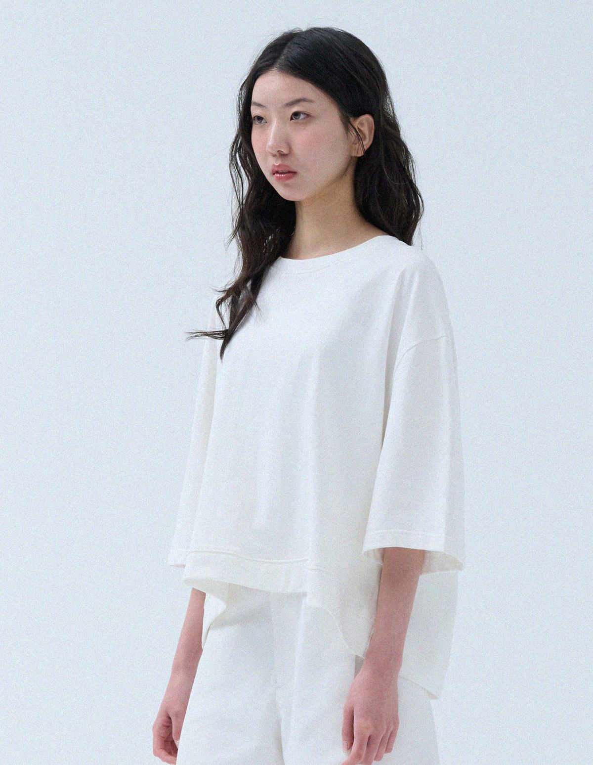 네일비(NEILBE) 슬리브 크롭 스웻컷슈 30s [pure cotton]