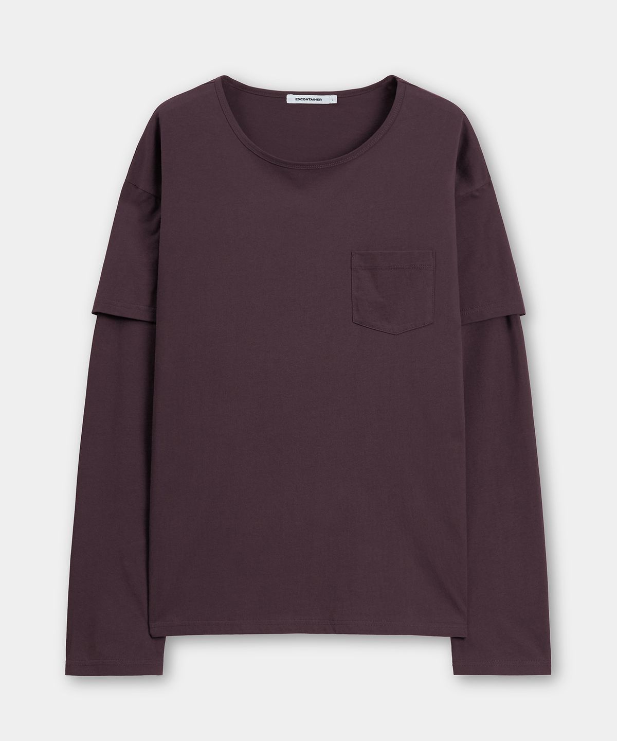 엑스컨테이너(EXCONTAINER) 유넥 레이어드 롱 슬리브 (BURGUNDY)