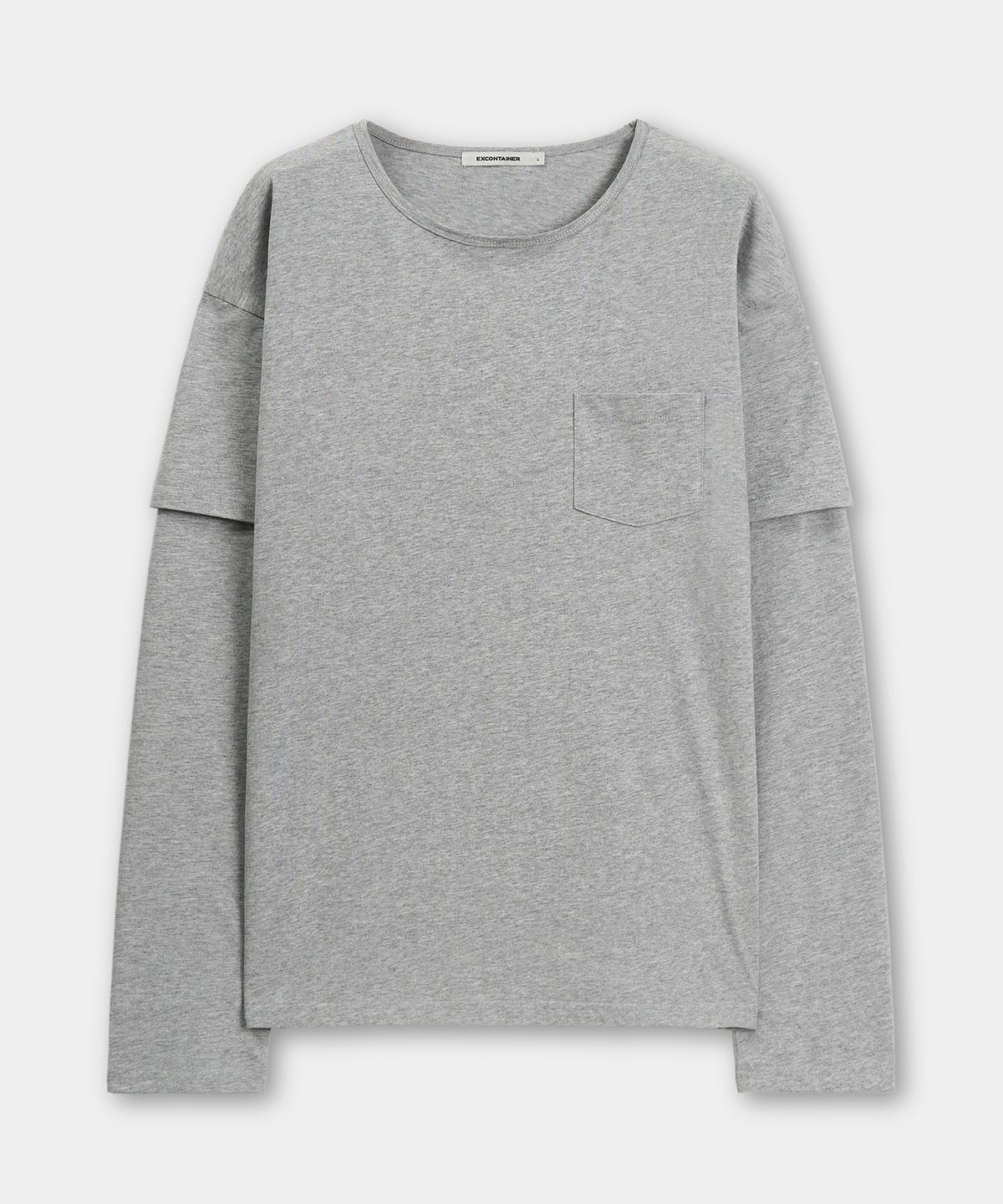 엑스컨테이너(EXCONTAINER) 유넥 레이어드 롱 슬리브 (MELANGE GREY)