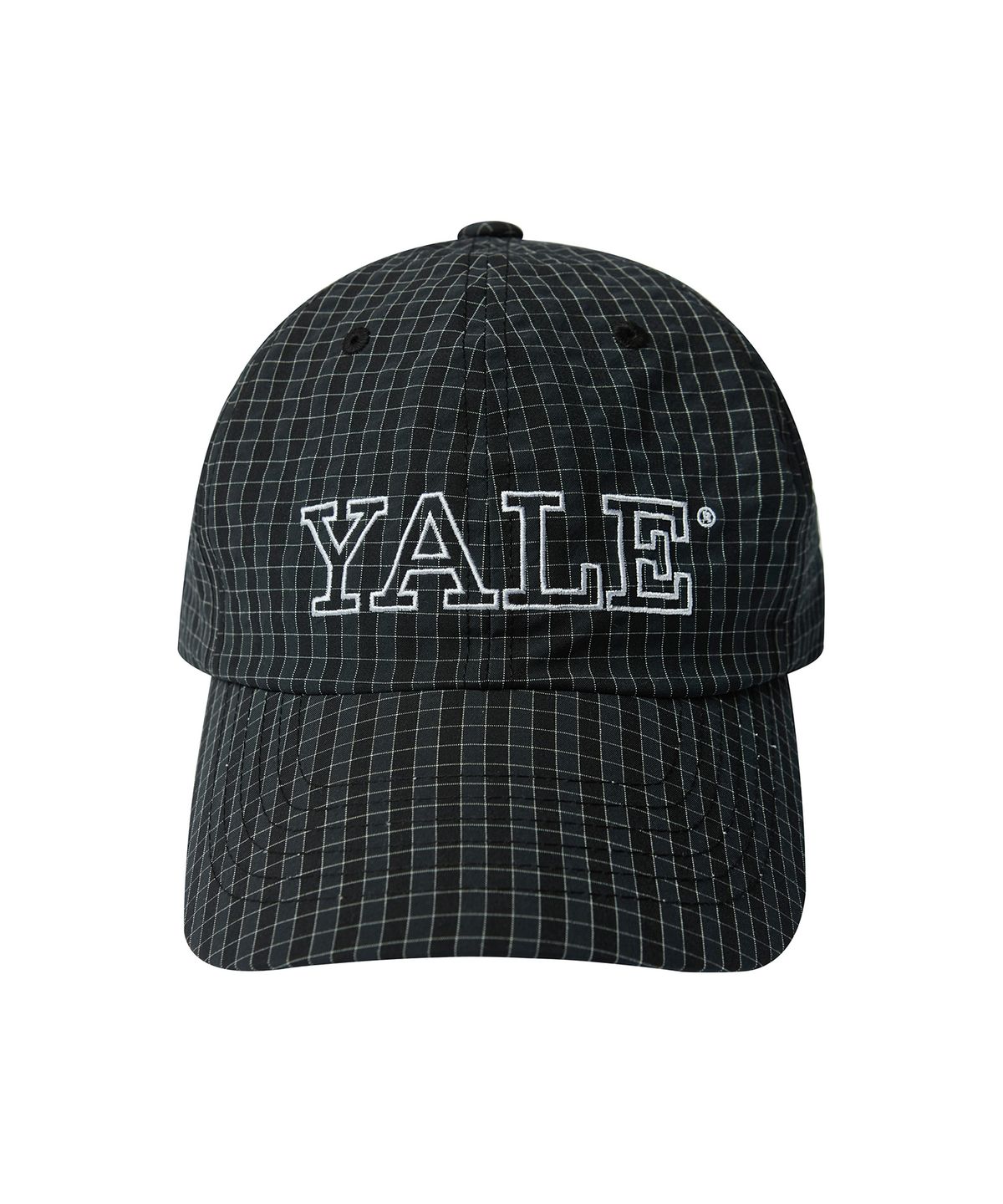 예일(YALE) 시어서커 체크 빅 로고 모자_네이비