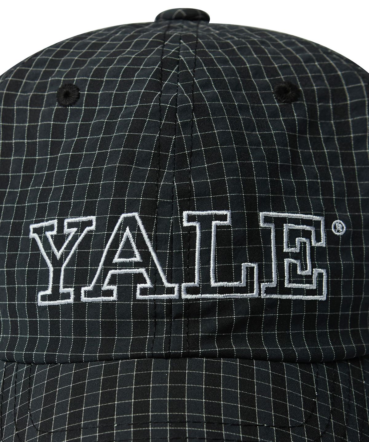 예일(YALE) 시어서커 체크 빅 로고 모자_네이비