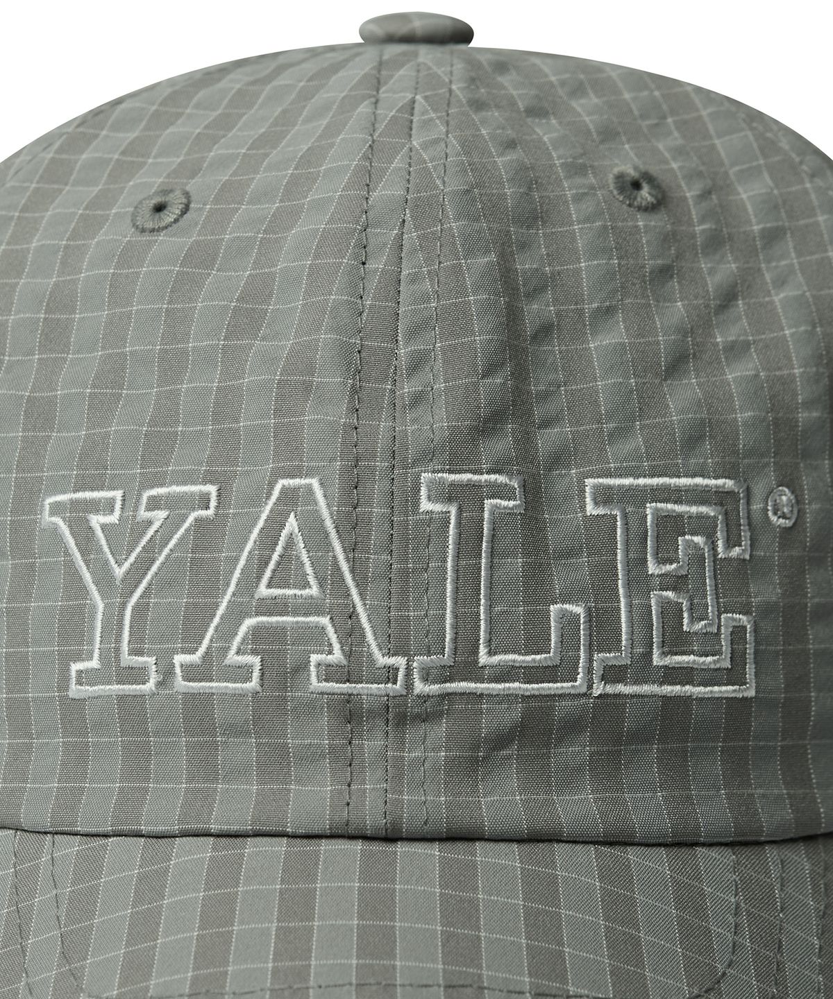예일(YALE) 시어서커 체크 빅 로고 모자_그레이