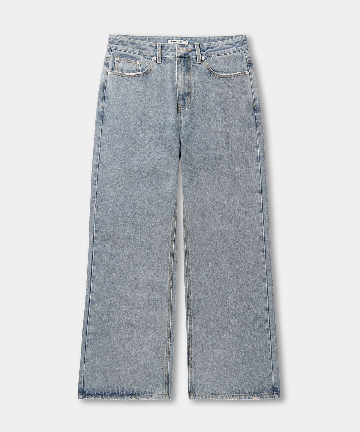 엑스컨테이너(EXCONTAINER) 그런지 포켓 플레어 데님 팬츠 (LIGHT BLUE)