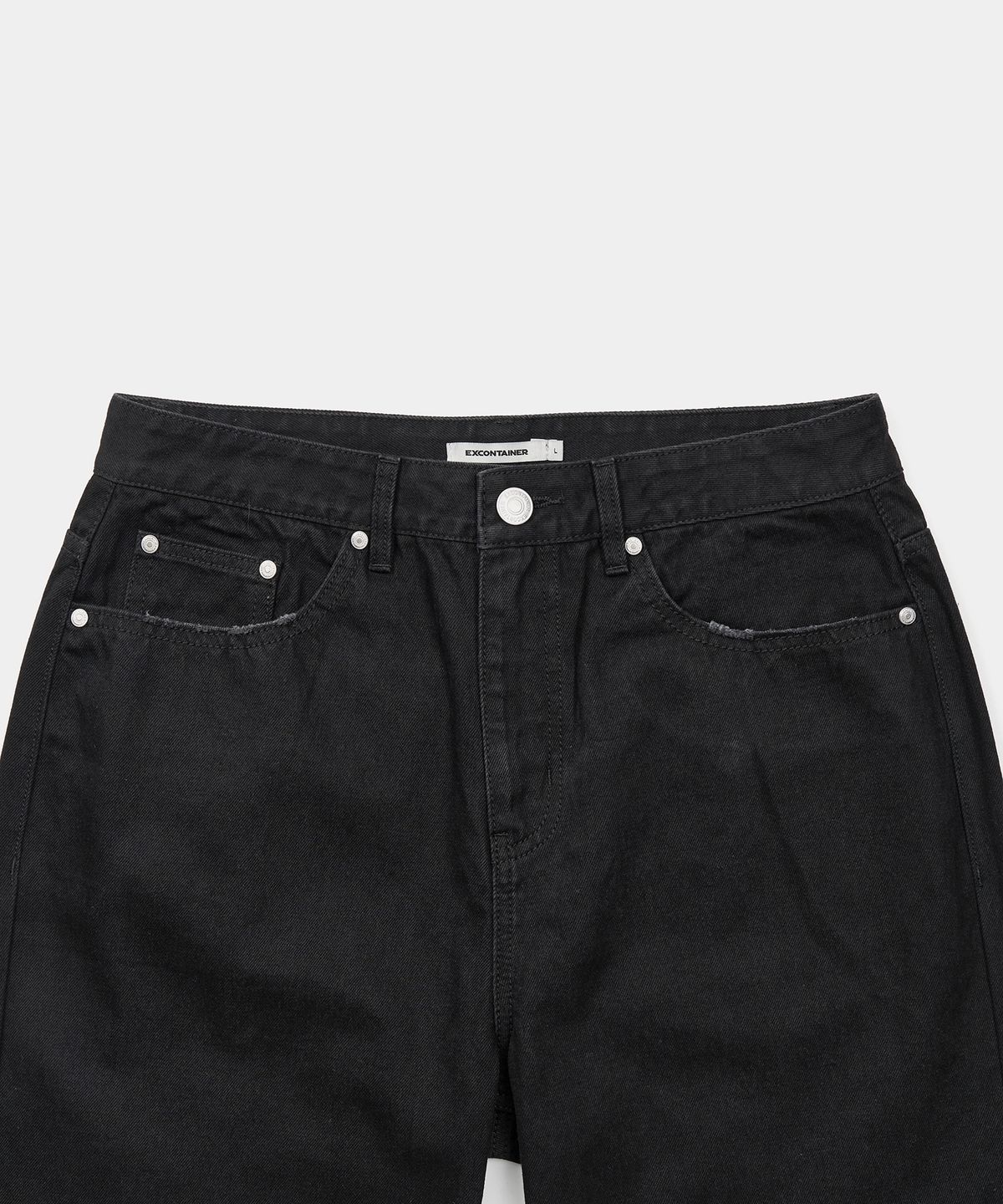 엑스컨테이너(EXCONTAINER) 그런지 포켓 플레어 데님 팬츠 (BLACK)