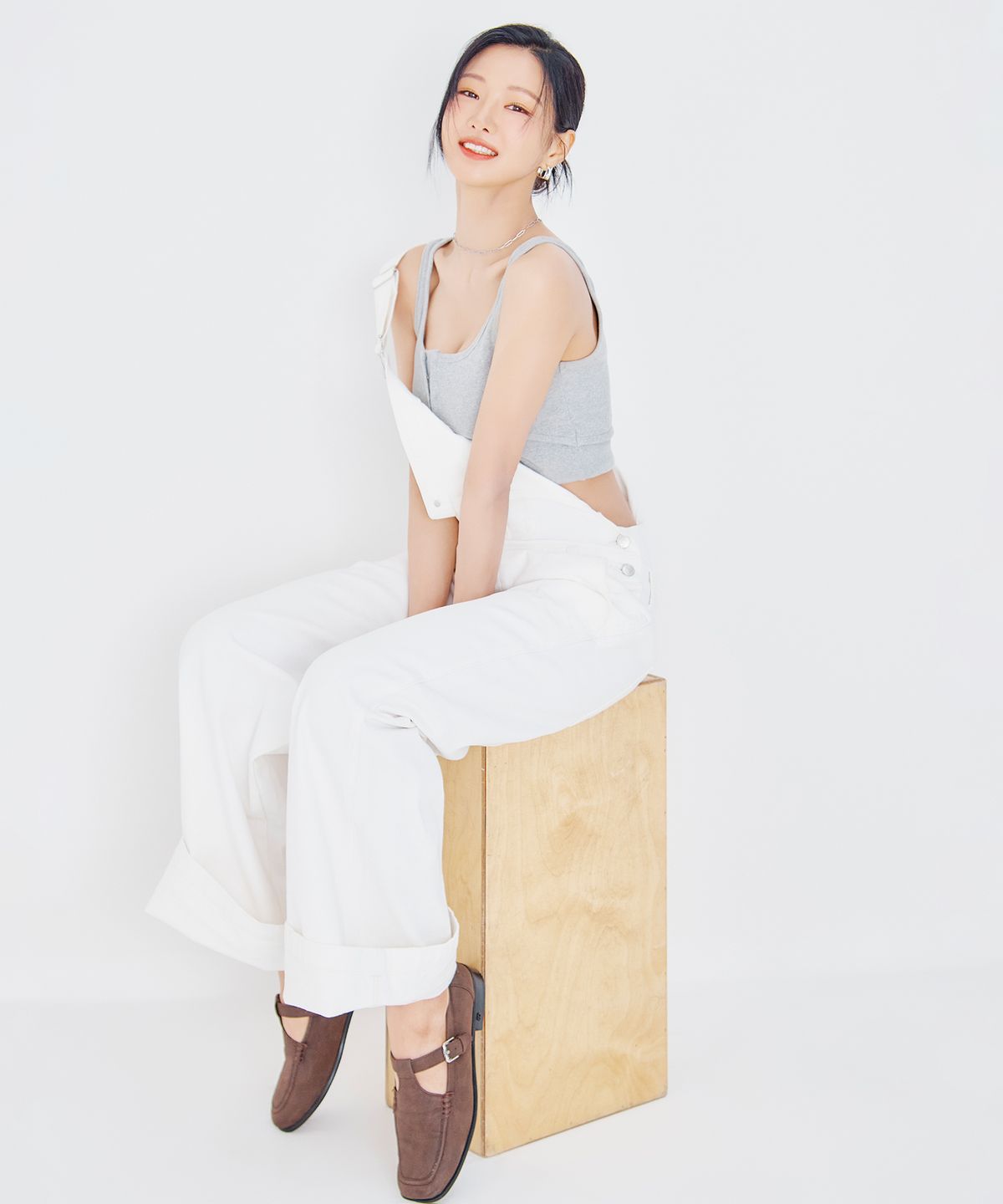 플랙 우먼(PLAC WOMEN) 데님 오버롤 M32 아이보리