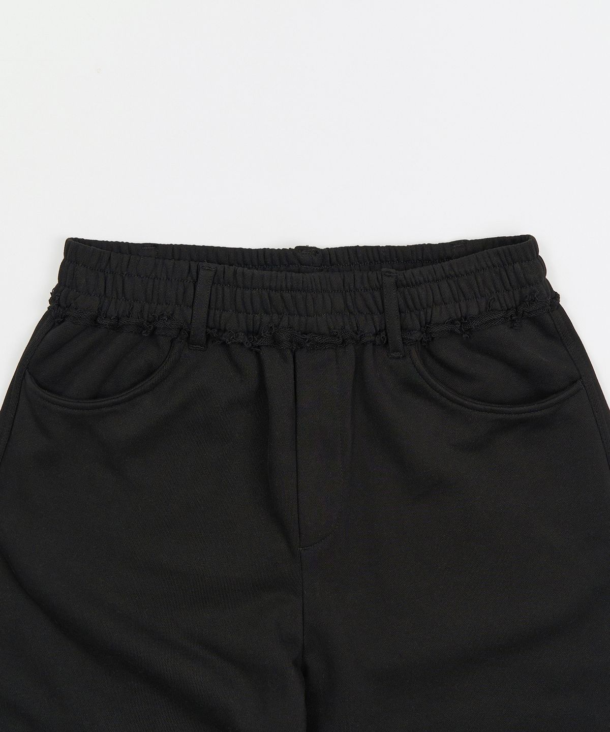 토피(TOFFEE) 컷오프 와이드 스웻 팬츠 (BLACK)