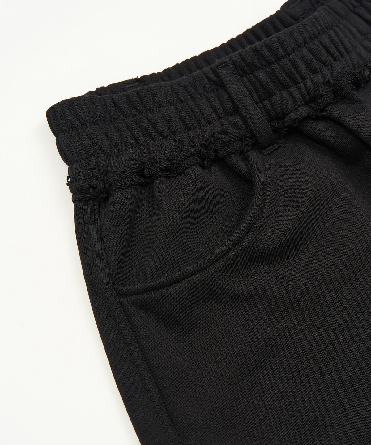 토피(TOFFEE) 컷오프 와이드 스웻 팬츠 (BLACK)