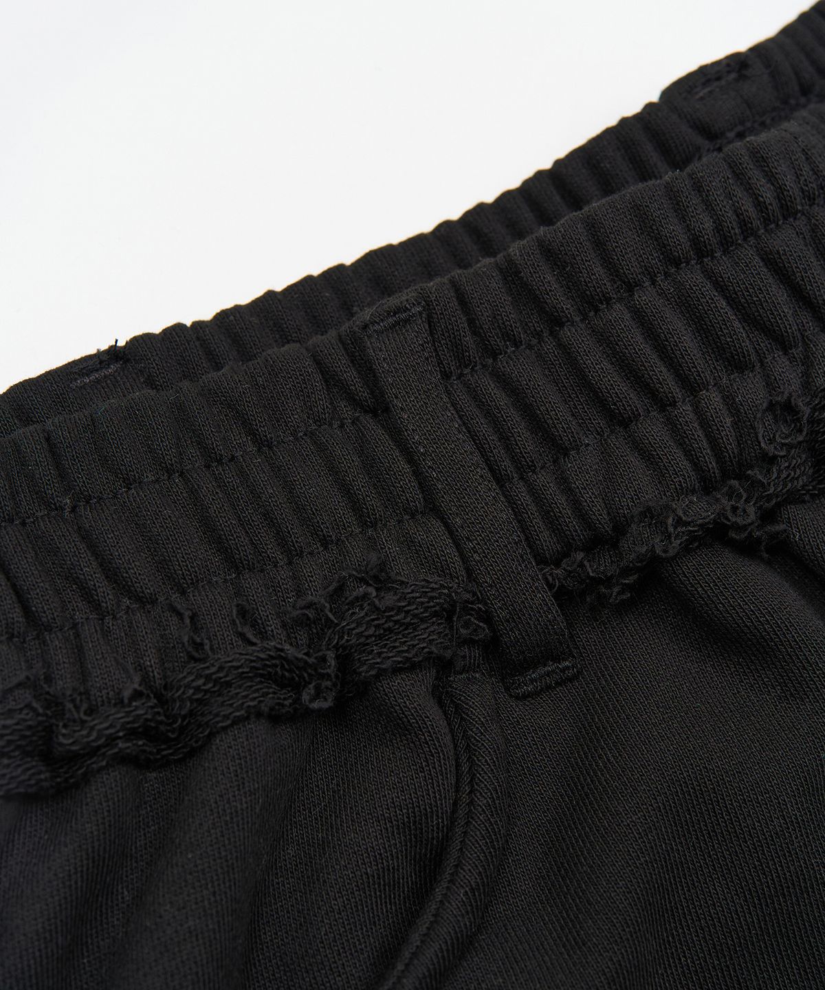 토피(TOFFEE) 컷오프 와이드 스웻 팬츠 (BLACK)