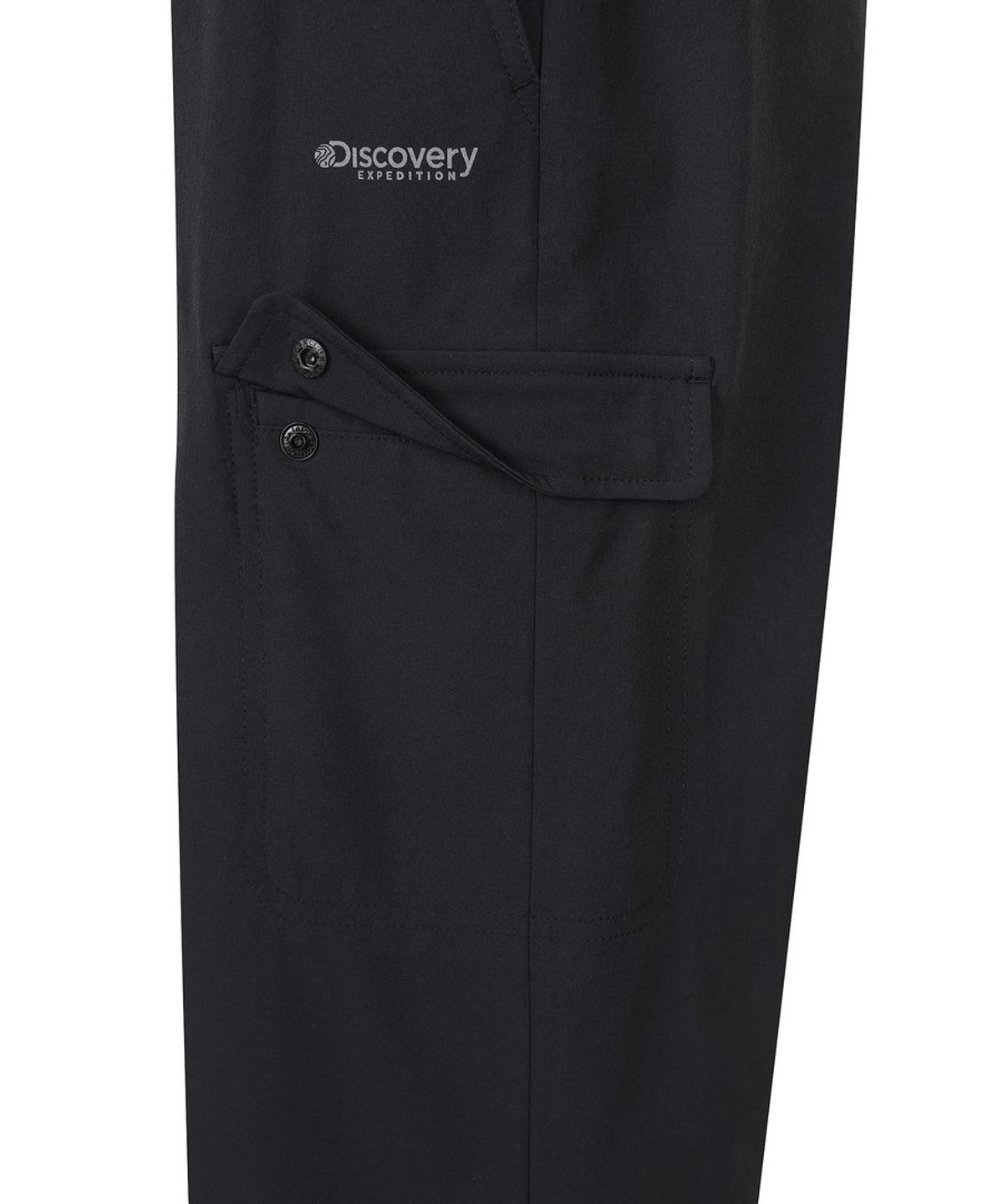 디스커버리 익스페디션(DISCOVERY EXPEDITION) 여성 스트레치 우븐 트레이닝 세미와이드 카고 팬츠 (BLACK)