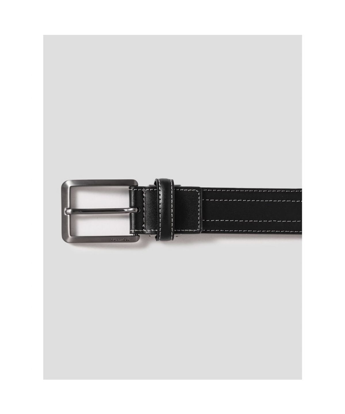 빈폴 액세서리(BEANPOLE ACCESSORY) 가죽 로고엠보 사각 버클 벨트  블랙