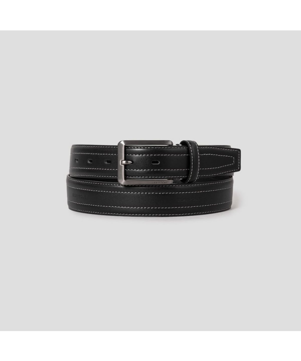 빈폴 액세서리(BEANPOLE ACCESSORY) 가죽 로고엠보 사각 버클 벨트  블랙