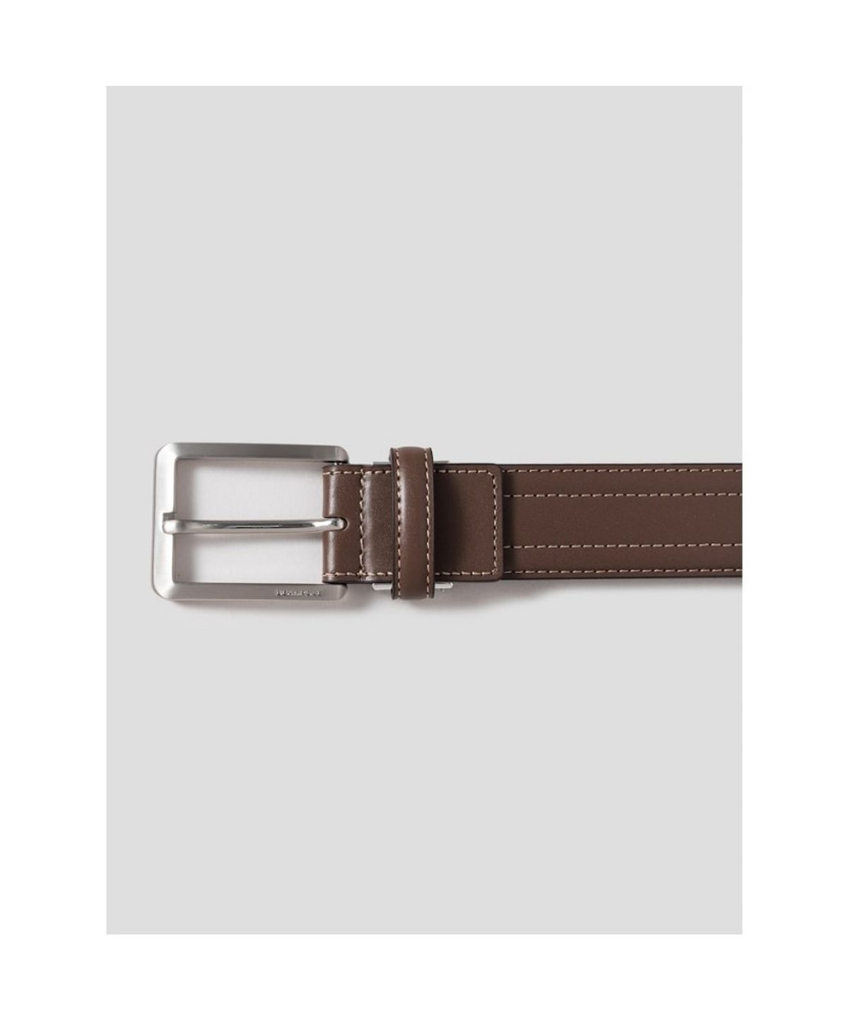 빈폴 액세서리(BEANPOLE ACCESSORY) 가죽 로고엠보 사각 버클 벨트  브릭