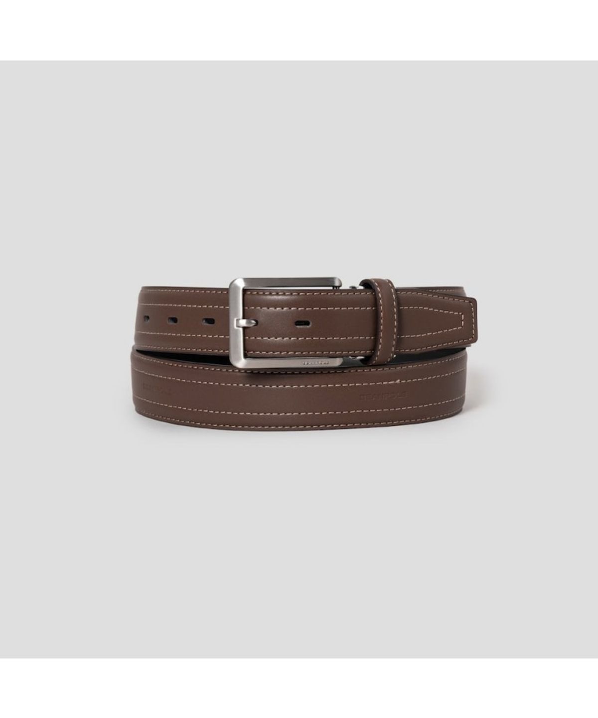 빈폴 액세서리(BEANPOLE ACCESSORY) 가죽 로고엠보 사각 버클 벨트  브릭