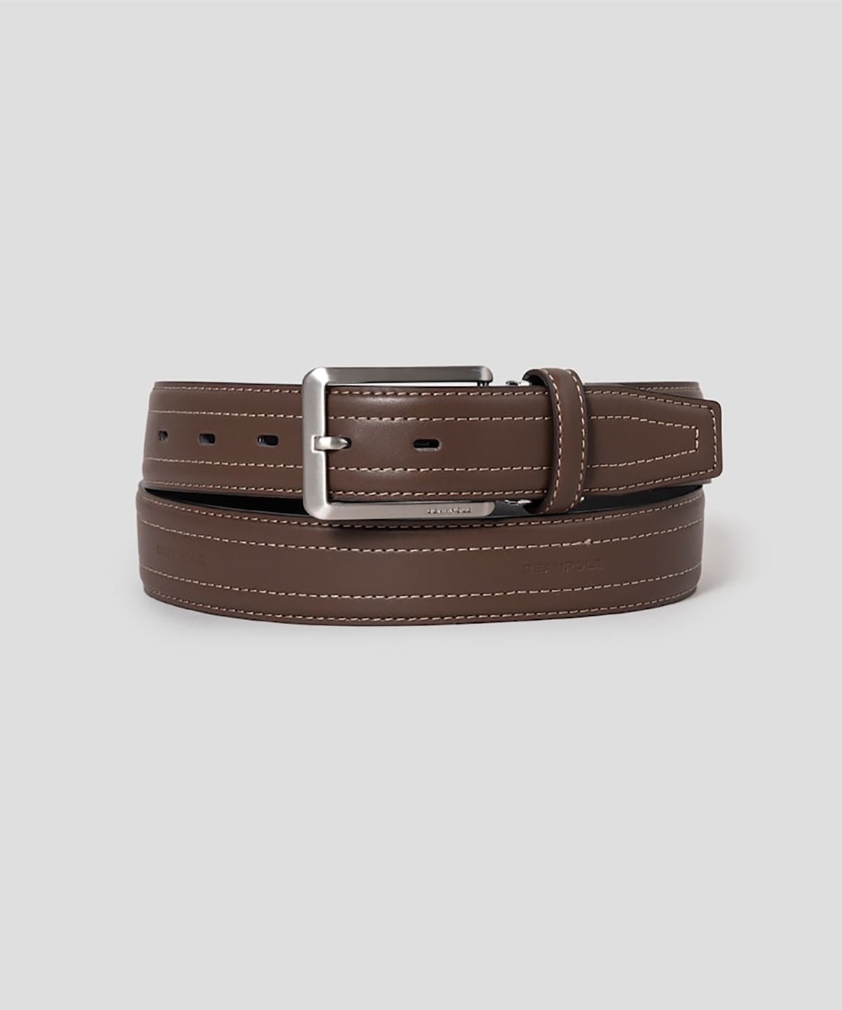 빈폴 액세서리(BEANPOLE ACCESSORY) 가죽 로고엠보 사각 버클 벨트  브릭