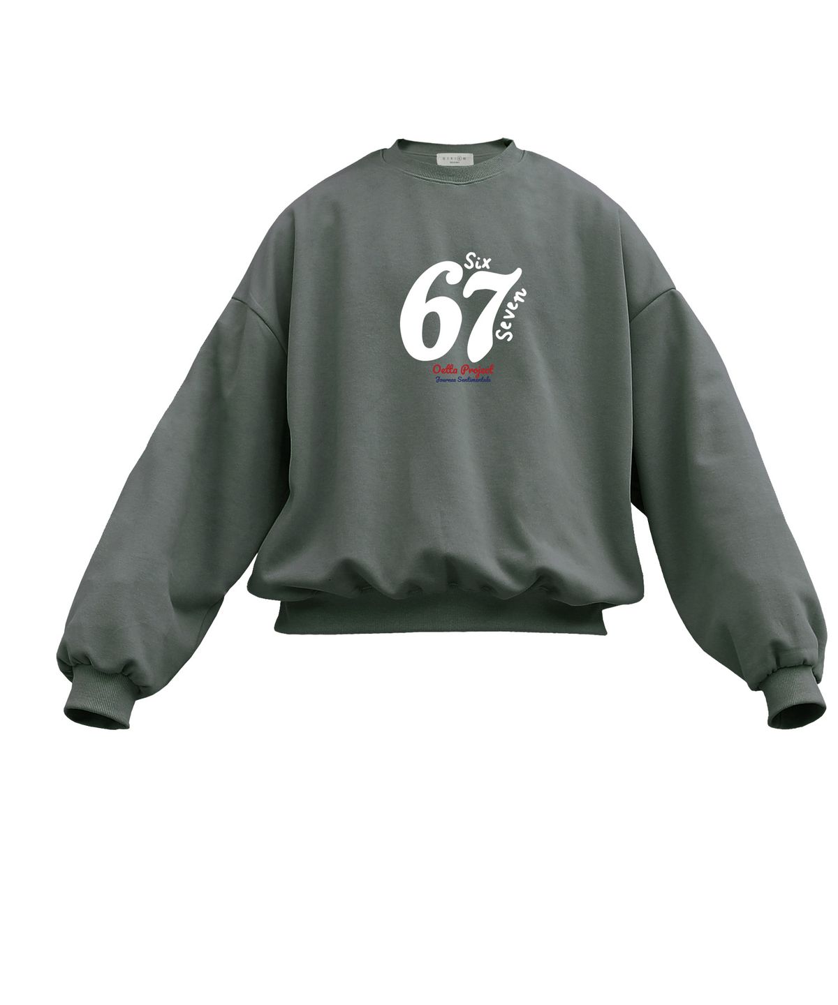 오에타(OETTA) 67 더블 코튼 오버숄더 벌룬핏 맨투맨