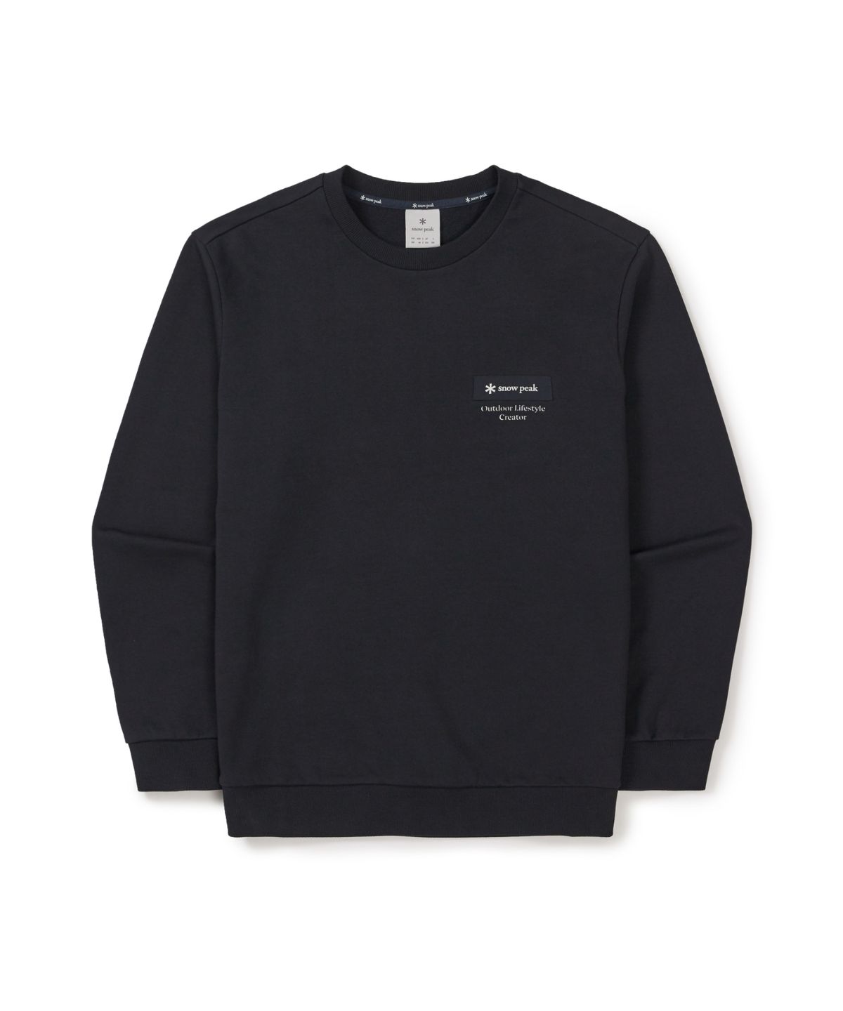 스노우피크 어패럴(SNOWPEAK APPAREL) 랜드 레터링 우븐 패치 맨투맨 (S26SMFHT54) Navy