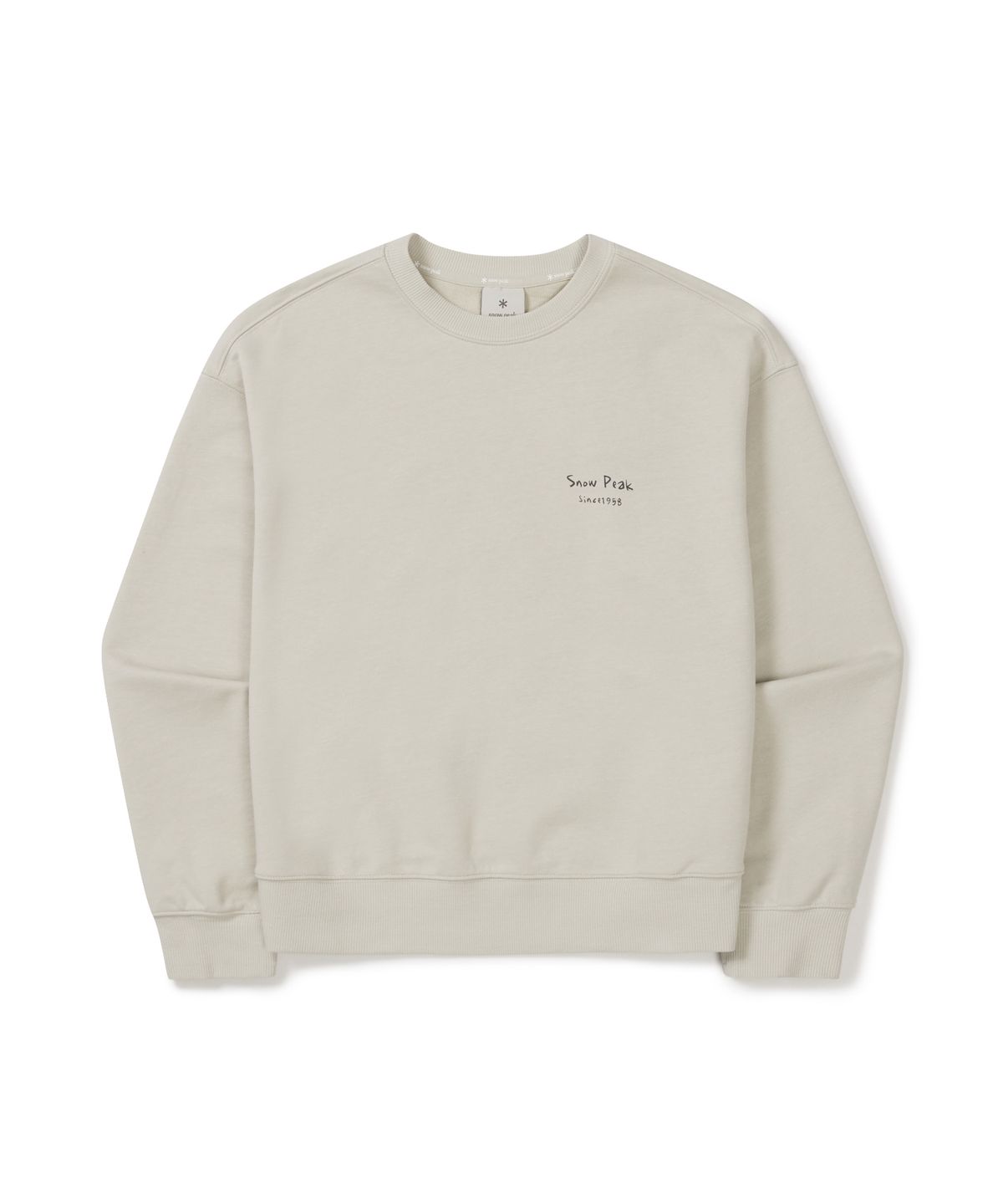 스노우피크 어패럴(SNOWPEAK APPAREL) 여성 가드닝 그래픽 세미크롭 맨투맨 (S26SWFHT53) Light Beige
