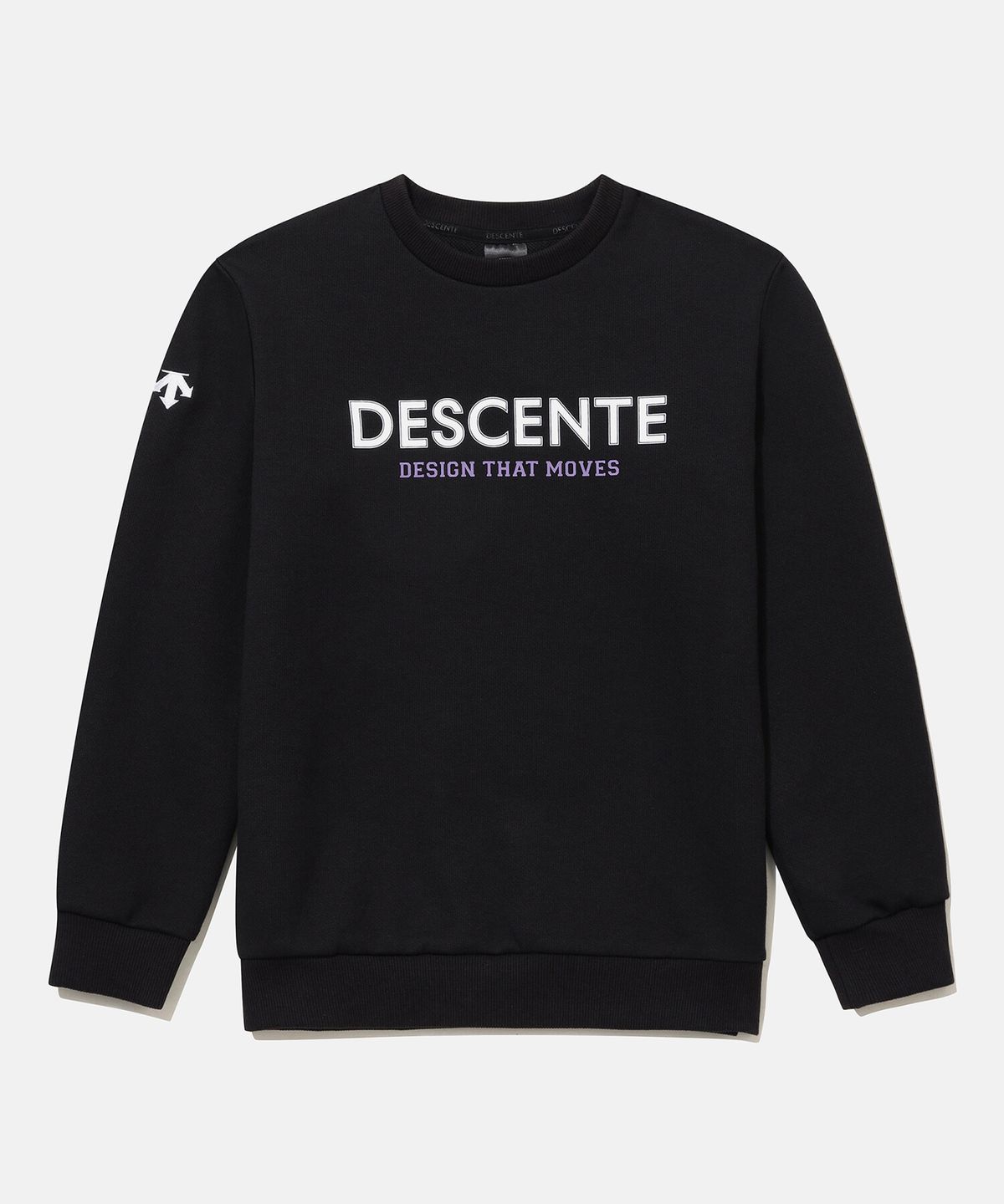 데상트(DESCENTE) 영애슬릿 빅워딩 맨투맨 블랙 SR12JUHT12