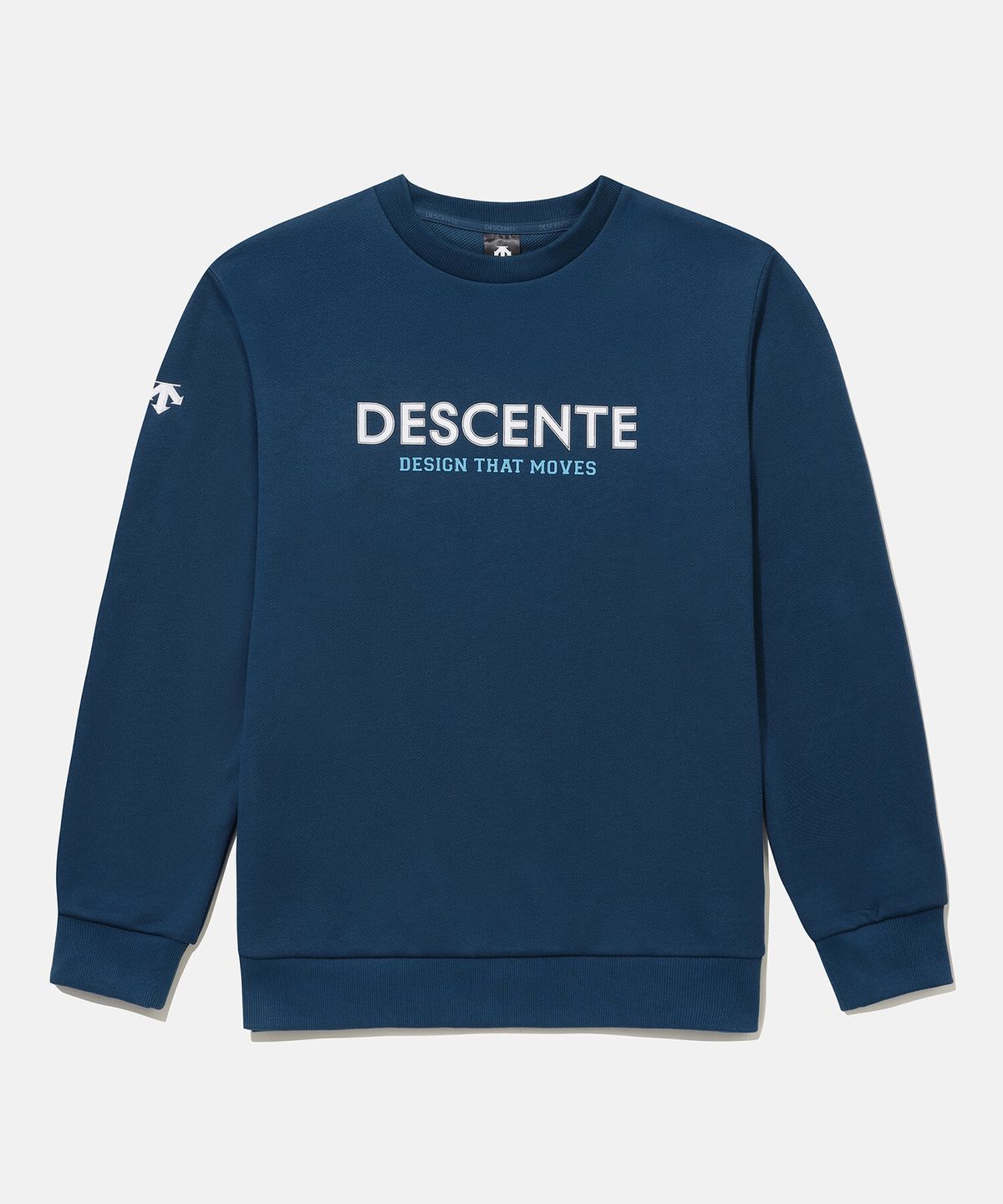 데상트(DESCENTE) 영애슬릿 빅워딩 맨투맨 네이비 SR12JUHT12