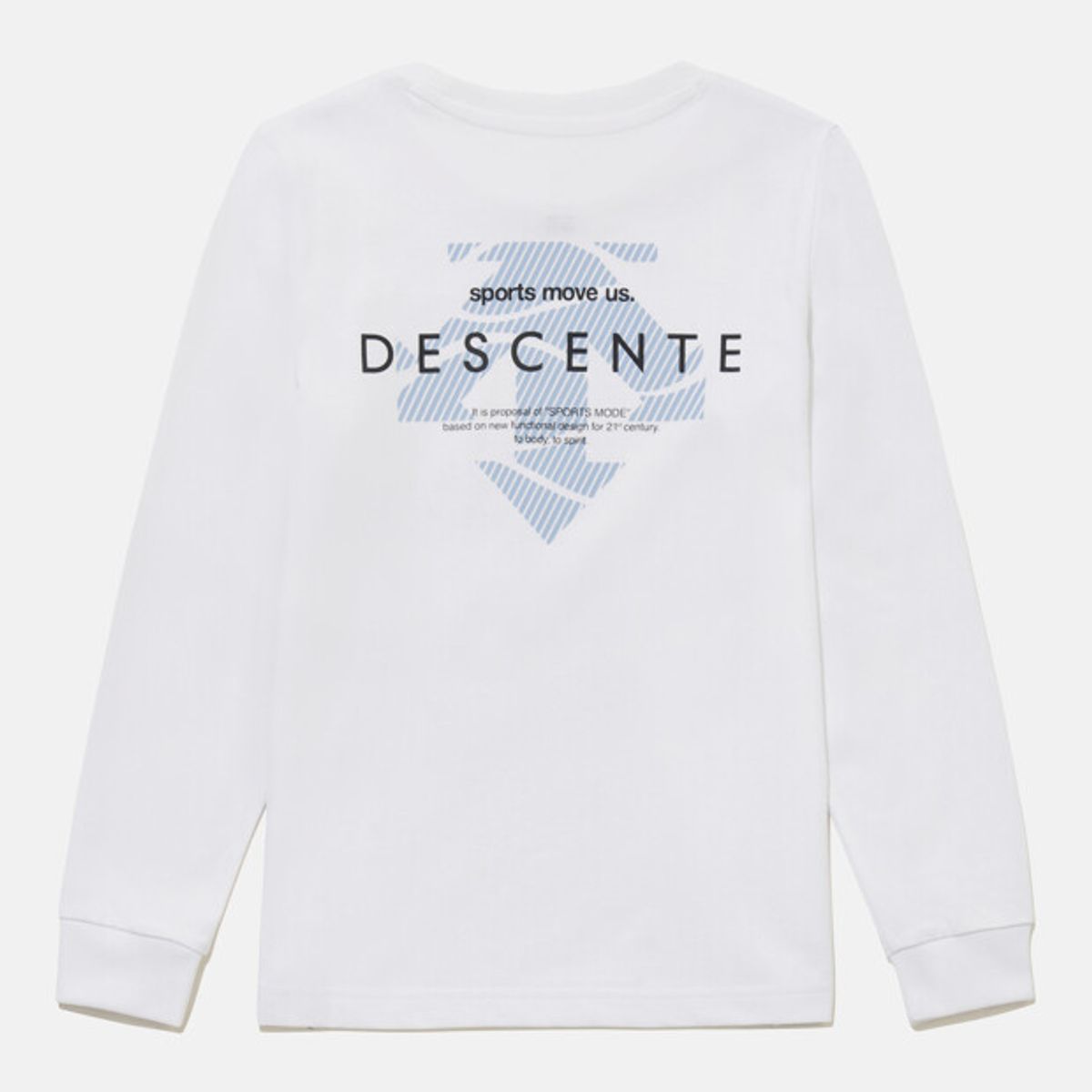 데상트(DESCENTE) 영애슬릿 오버핏 그래픽 긴팔 티셔츠 화이트 SR12JUTL13