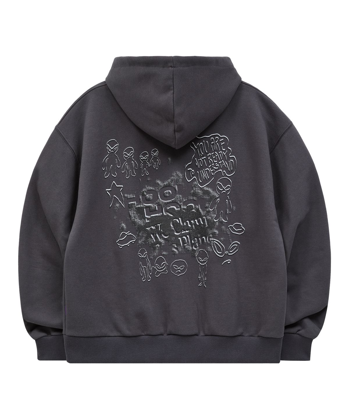 후드후드(HOODHOOD) 두들 에일리언 후드 집업 차콜