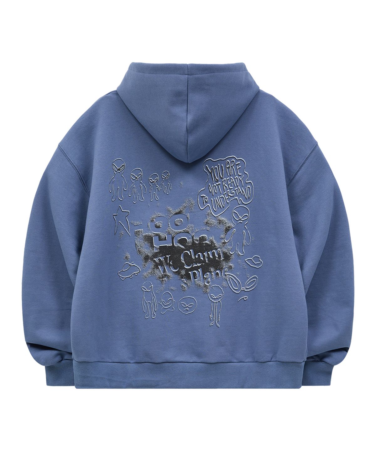 후드후드(HOODHOOD) 두들 에일리언 후드 집업 더스트블루