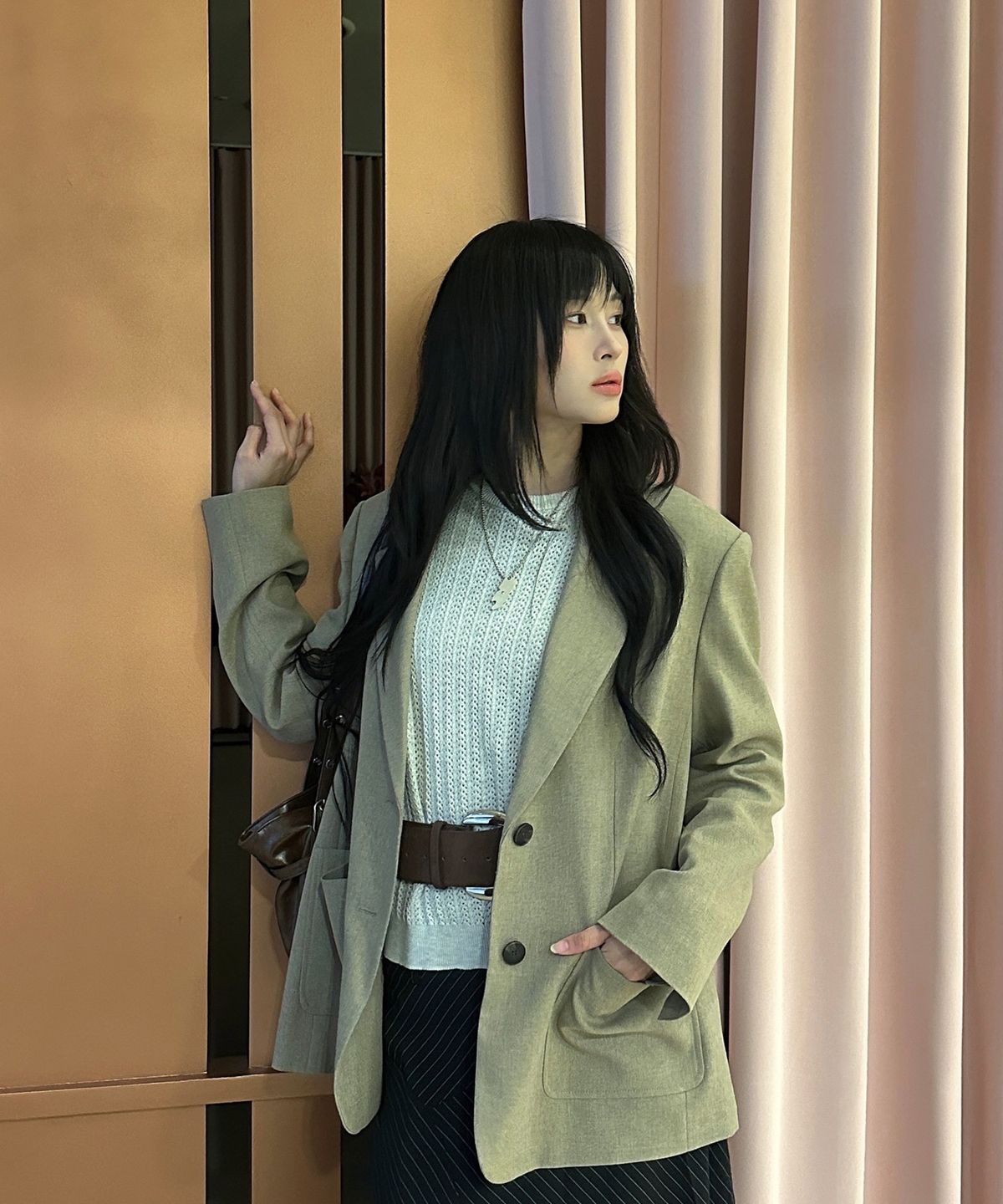미쏘(MIXXO) 오버핏 테일러드자켓_MIWJKG31PC