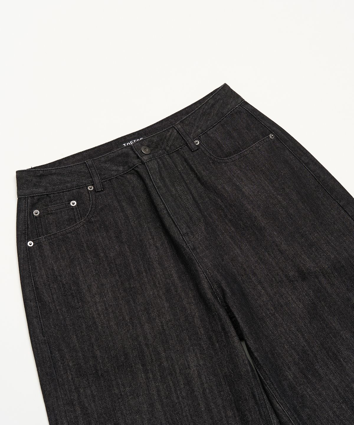토피(TOFFEE) 신치 백 스티치 데님 팬츠 (BLACK)