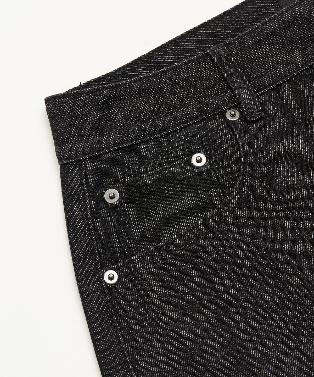 토피(TOFFEE) 신치 백 스티치 데님 팬츠 (BLACK)
