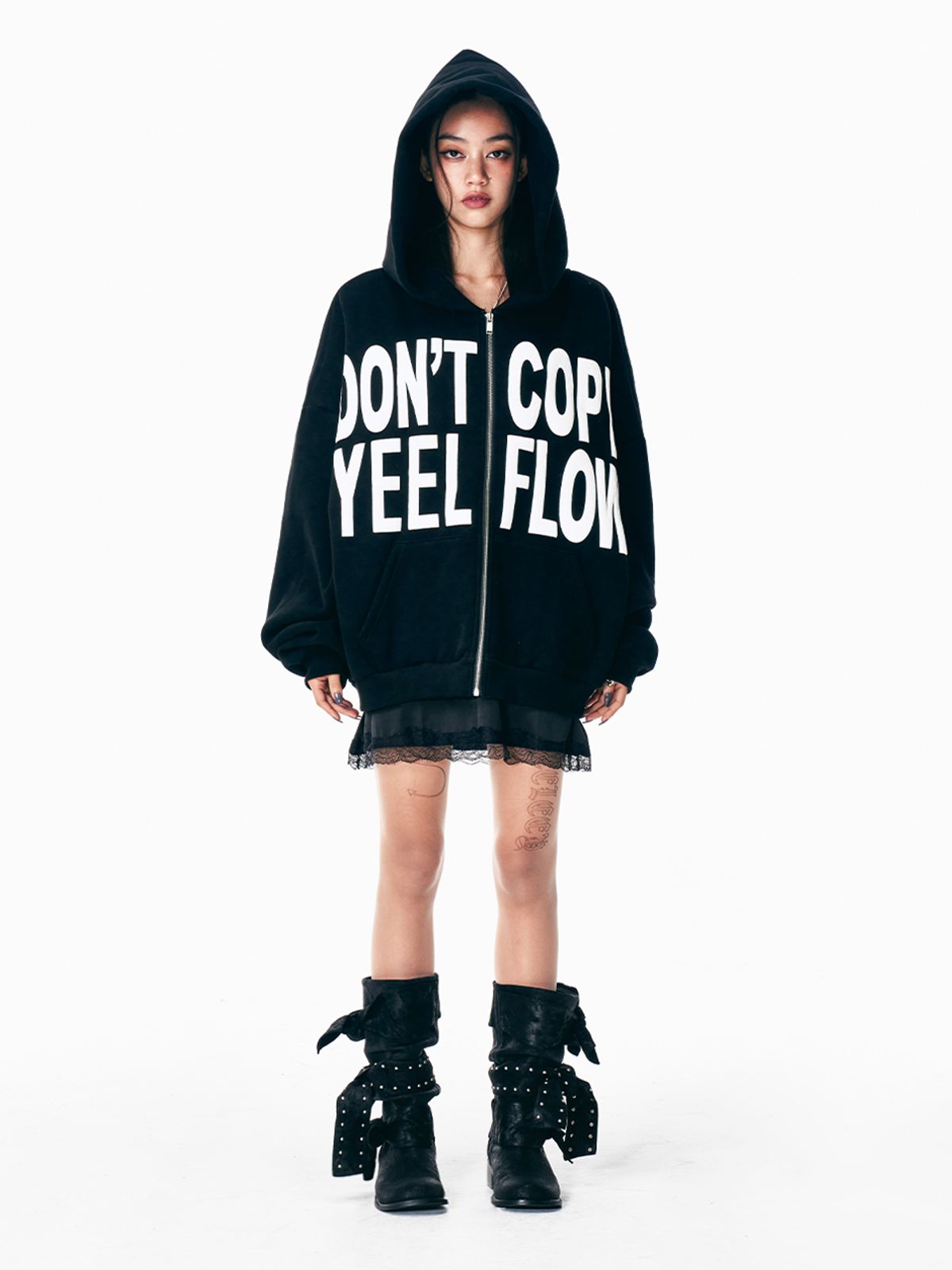 와이이이엘(YEEL) RIBBON RIDER BOOTS BLACK
