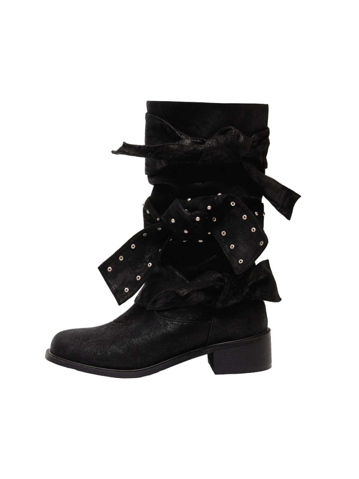 와이이이엘(YEEL) RIBBON RIDER BOOTS BLACK