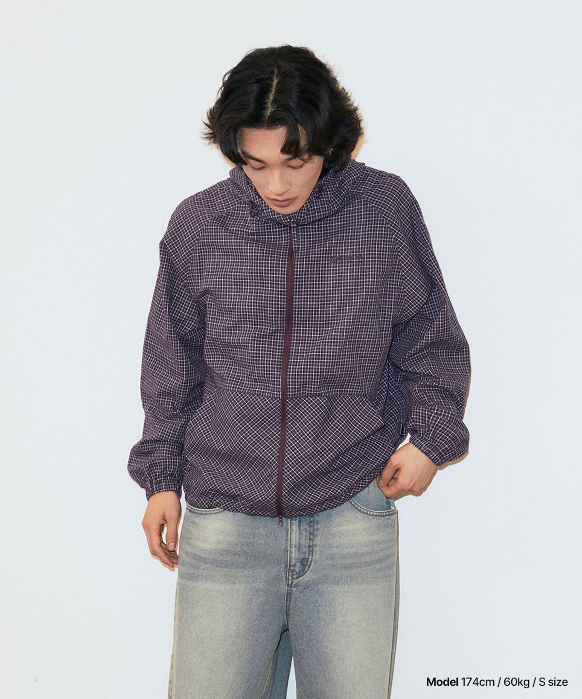 마하그리드(MAHAGRID) CHECK WINDBREAKER PURPLE(MG2GSMB961A)