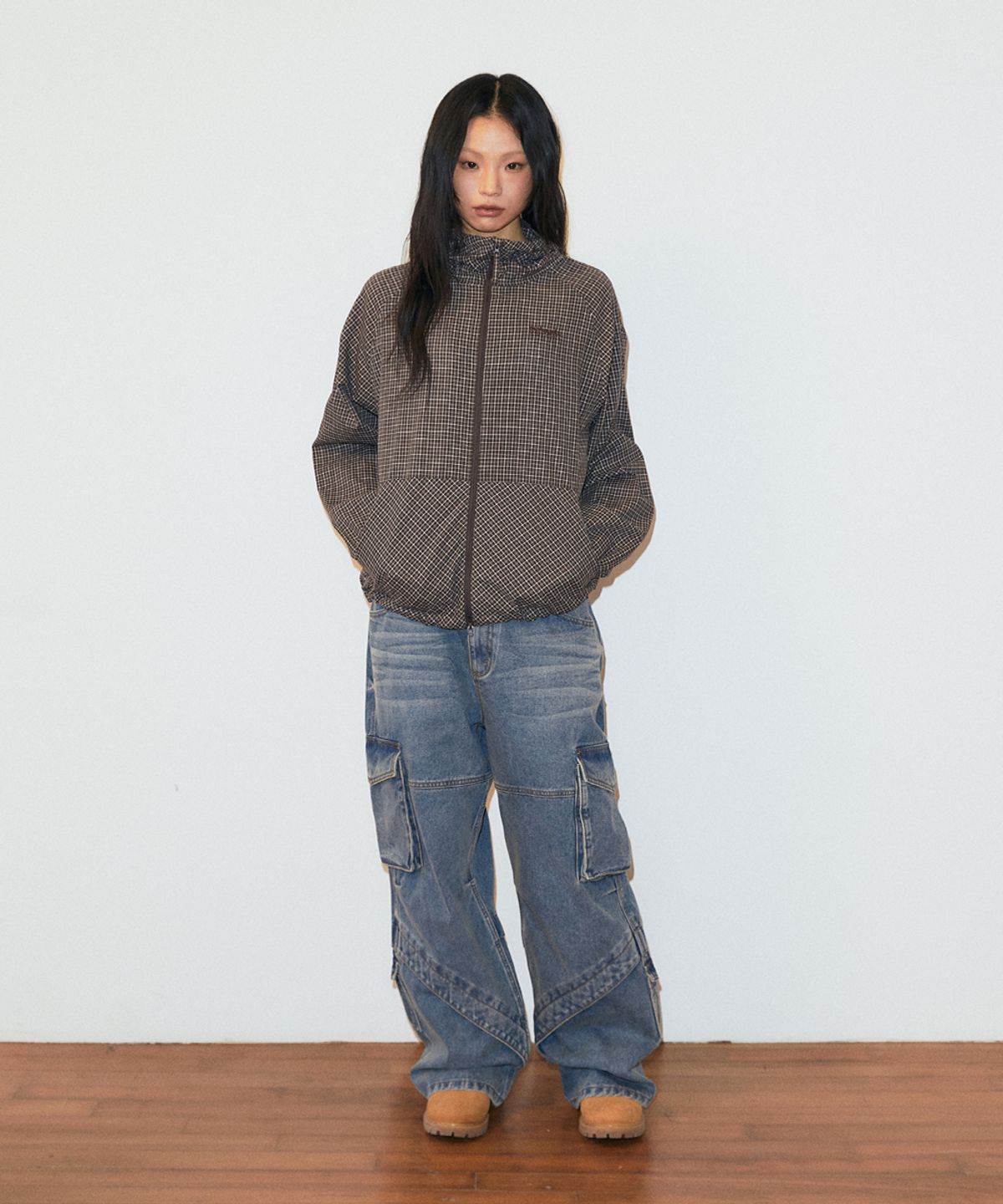 마하그리드(MAHAGRID) CHECK WINDBREAKER BROWN(MG2GSMB961A)