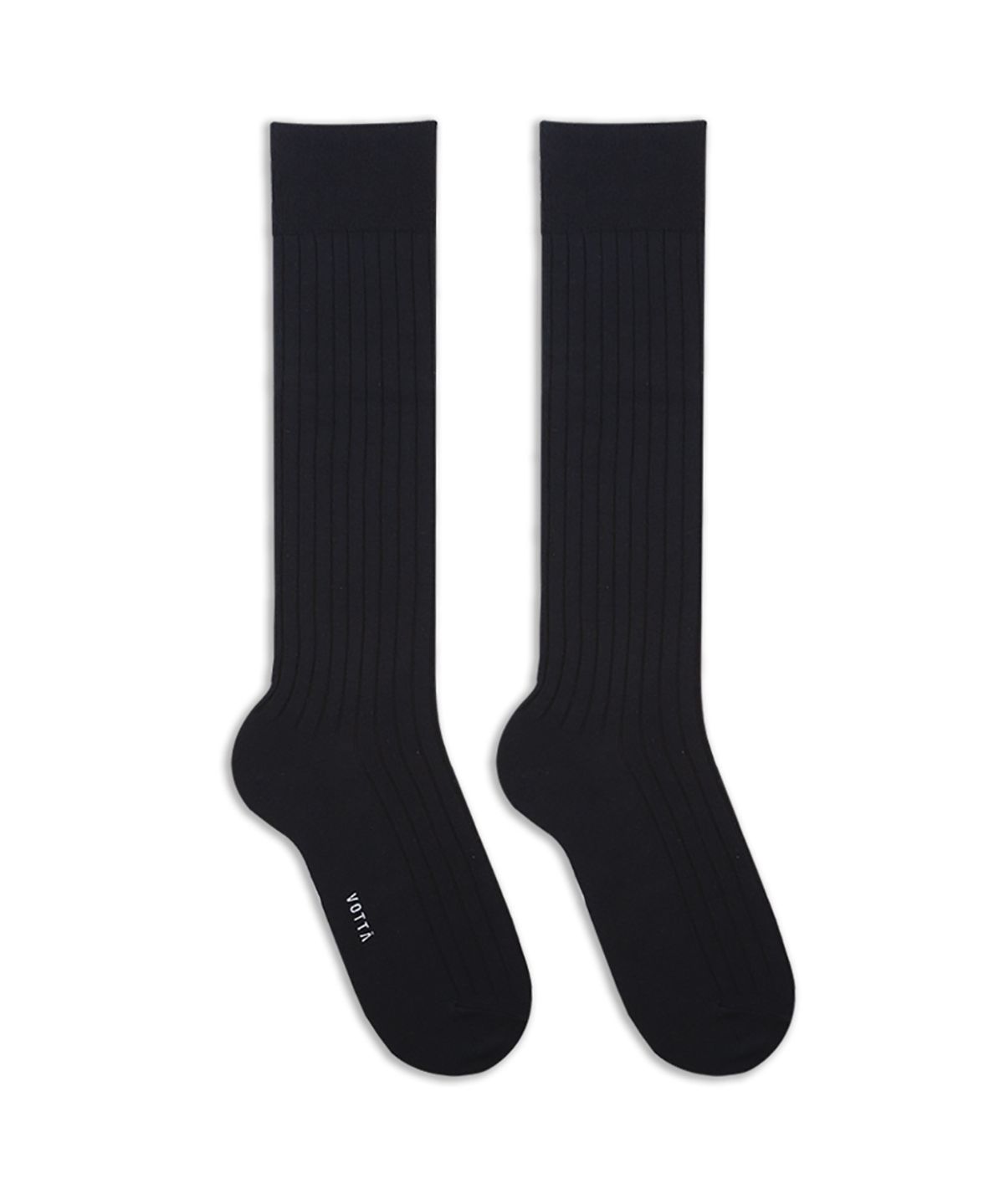 보타(VOTTA) OTC RIB Jet Black (KNEE HIGH SOCKS)