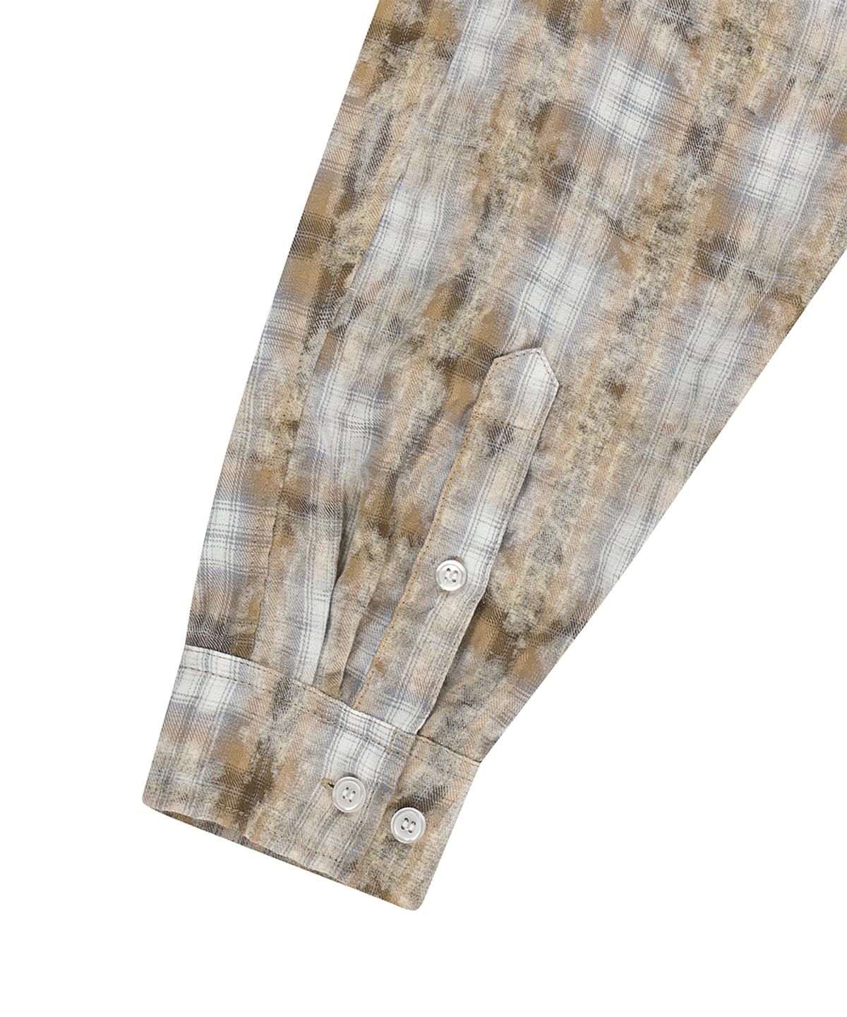 마하그리드(MAHAGRID) BLEACHED RAW-CUT CHECK SHIRT YELLOW(MG2GSMW320A)