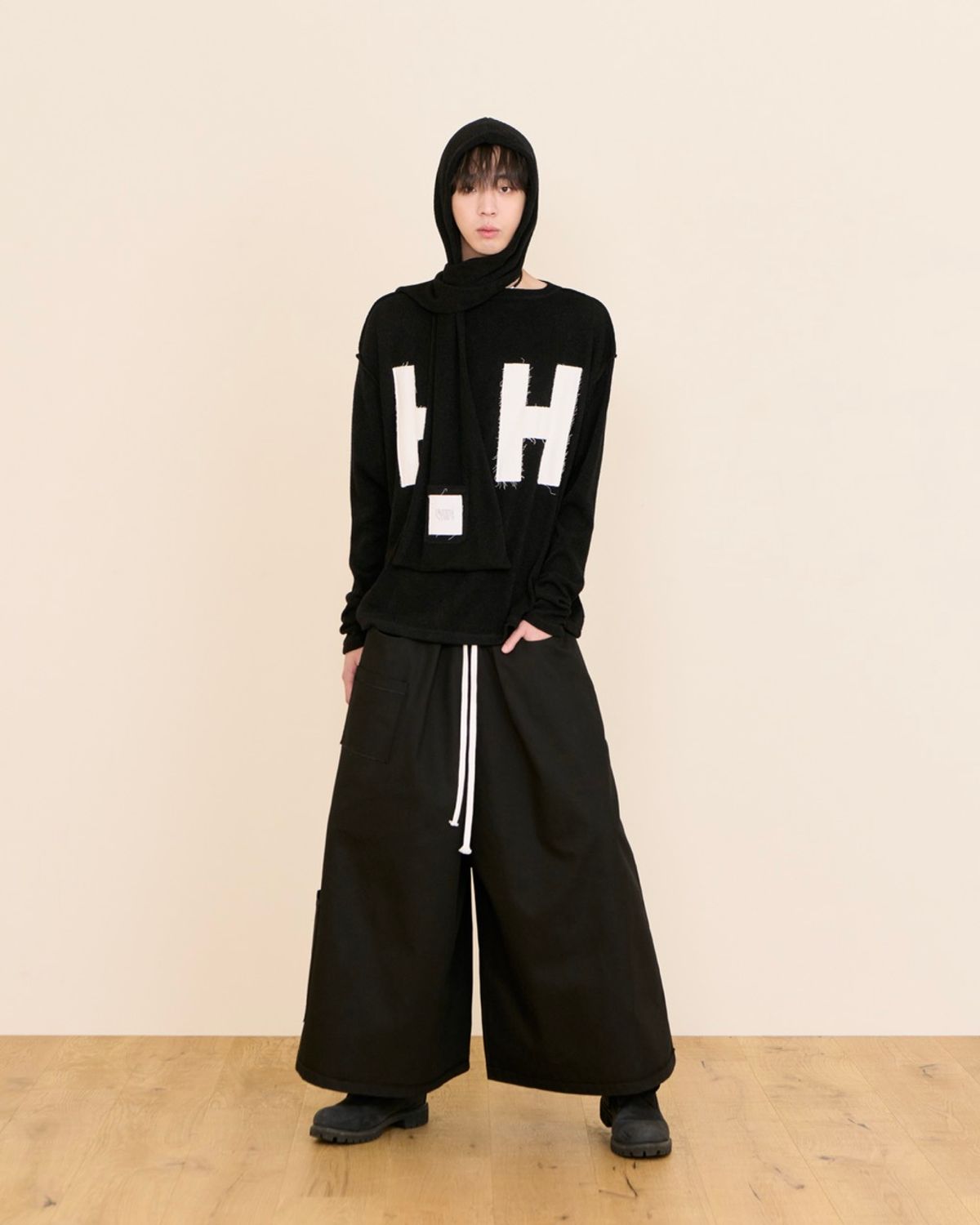 코키(COKIE) COKIE 26FW H.H HOODIE SCARF BLACK
