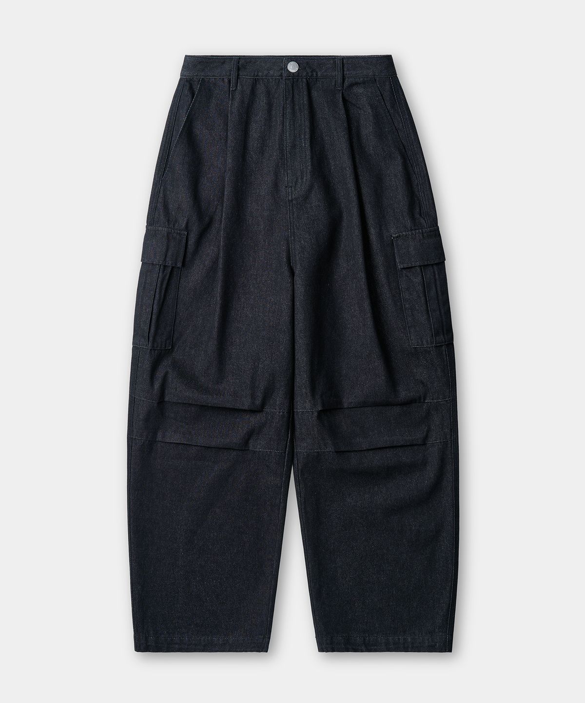 엑스컨테이너(EXCONTAINER) 로우 벌룬 카고 데님 팬츠 (INDIGO)